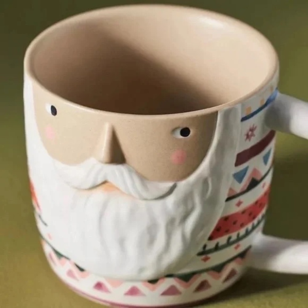 NWT Anthropologie Fotini Tikkou Santa Claus Christmas Mug - Picture 2 of 3